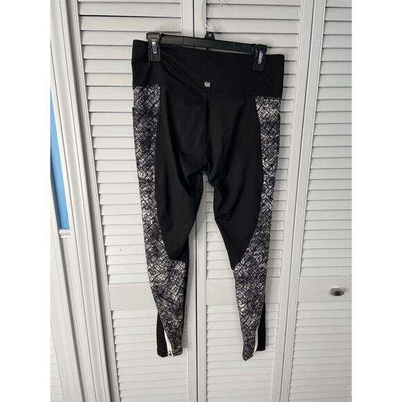 Z by Zobha black gray zipper bottom stretch leggings pockets women's medium - Picture 3 of 5